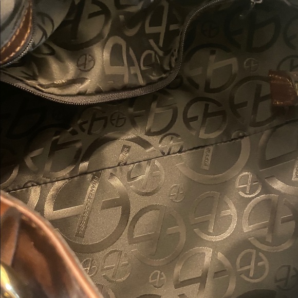 Luxe Leather Chocolate Brown Francesco Biasia Double Strap Tote Shoulder Bag - Picture 5 of 13